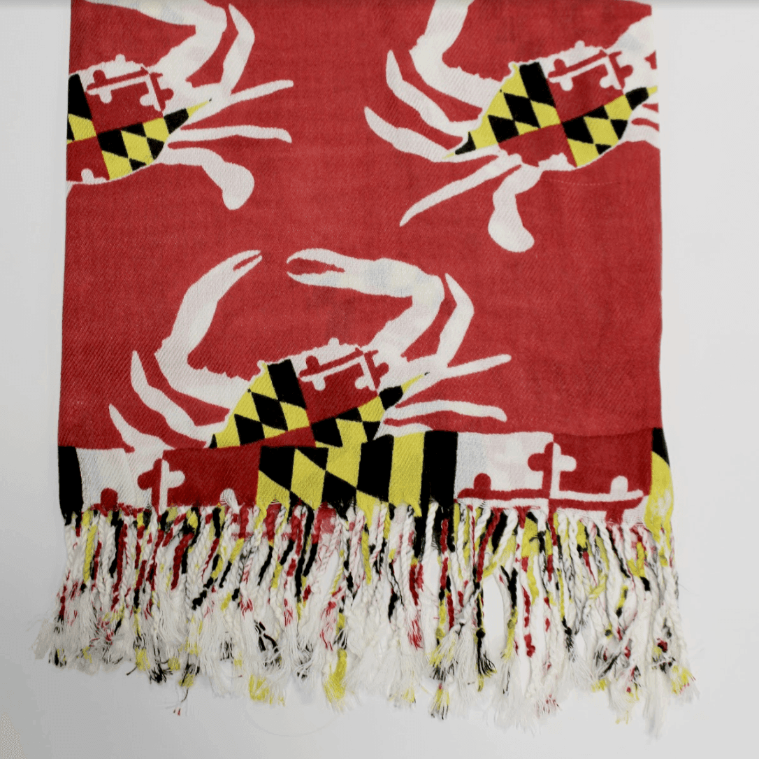 Maryland Crab Pattern (Red) / Scarf - Route One Apparel