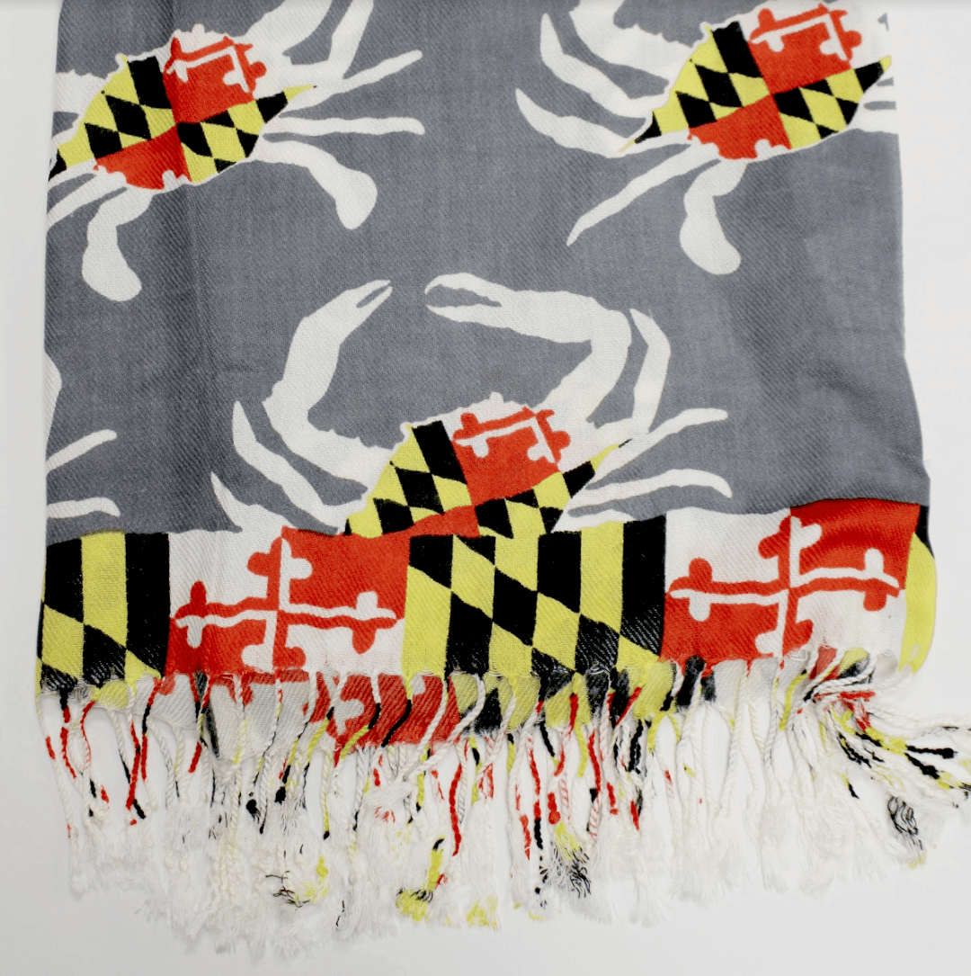 Maryland Crab Pattern (Grey) / Scarf - Route One Apparel