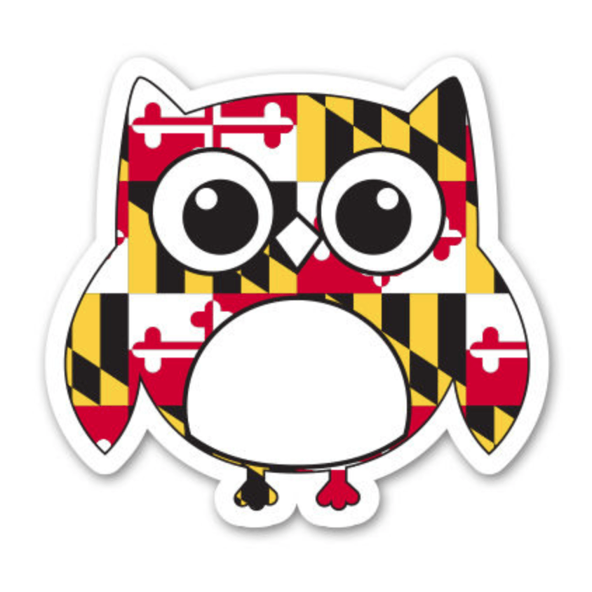 Maryland Flag Owl/ Sticker - Route One Apparel
