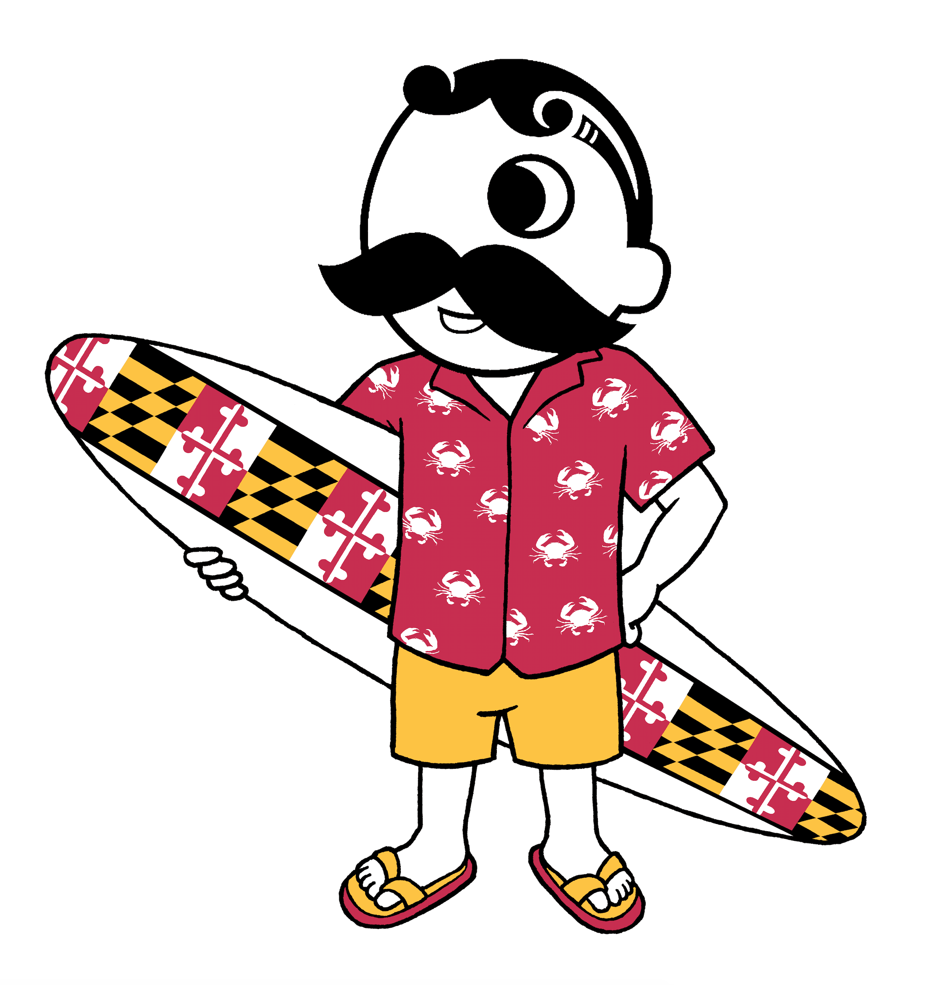 Natty Boh Surfer Dude / Aluminum Sign - Route One Apparel