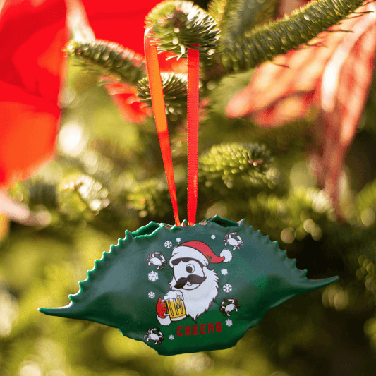 Natty Boh Christmas Cheers (Green) / Crab Shell Ornament - Route One Apparel