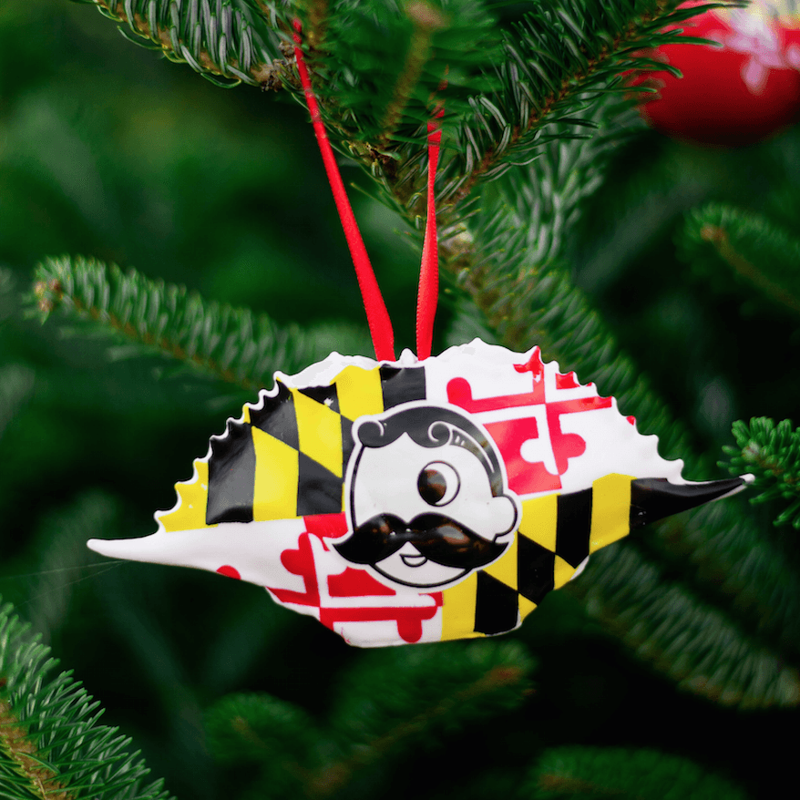 Natty Boh Logo Maryland Flag (Style 1) / Crab Shell Ornament - Route One Apparel