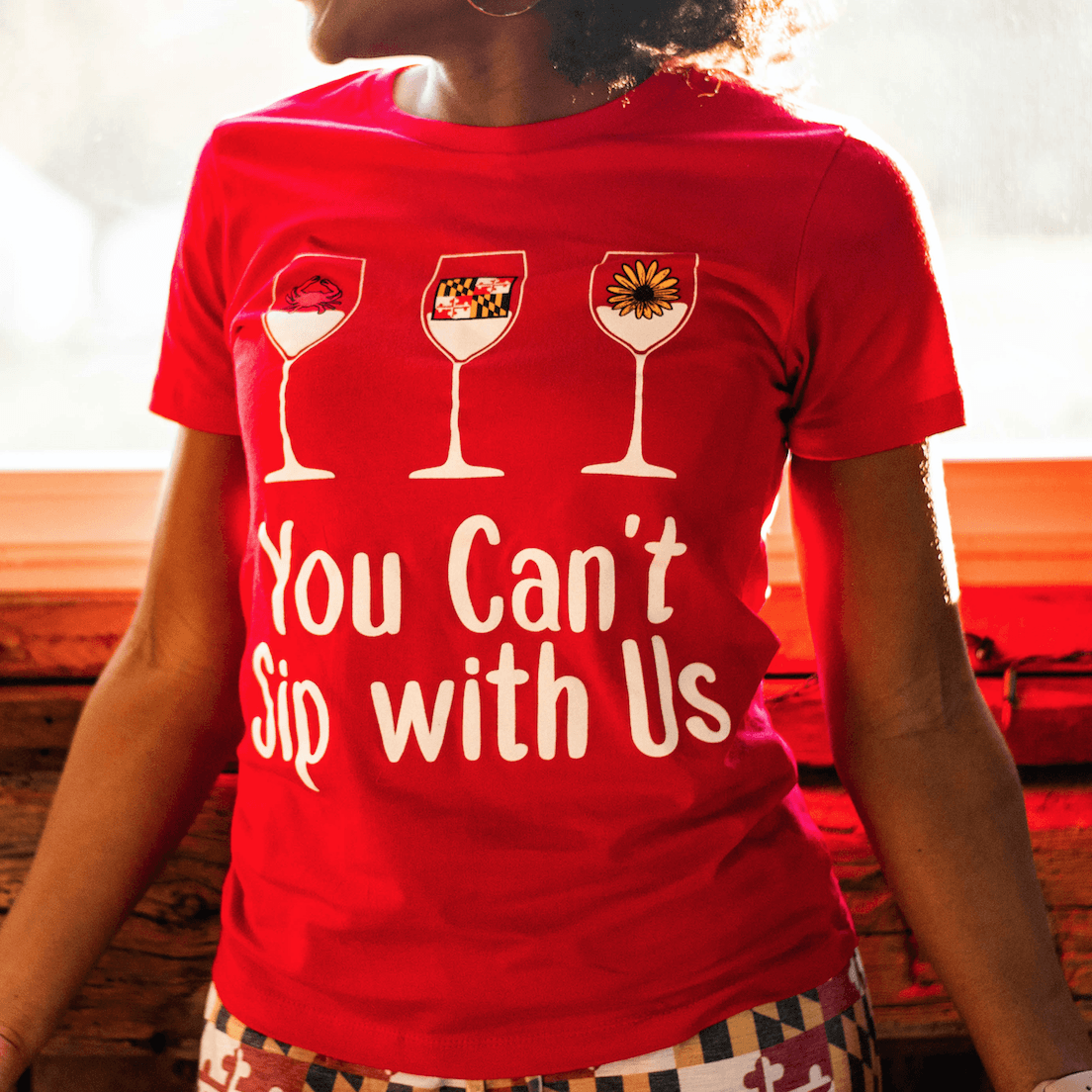 You Can't Sip With Us (Red) / Ladies Shirt - Route One Apparel