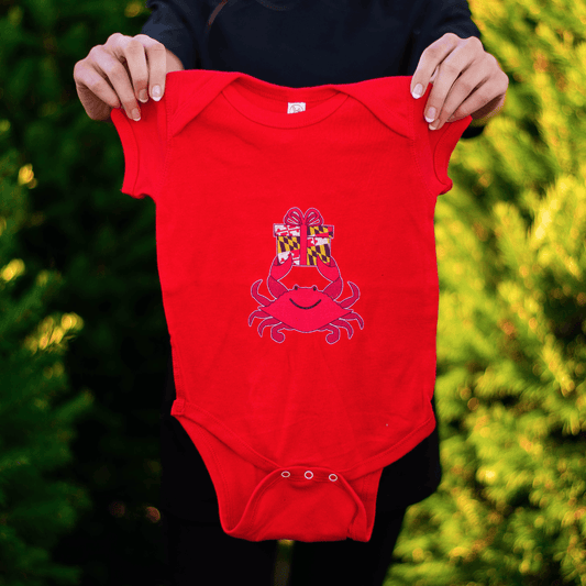 Gift Crab (Red) / Baby Onesie - Route One Apparel
