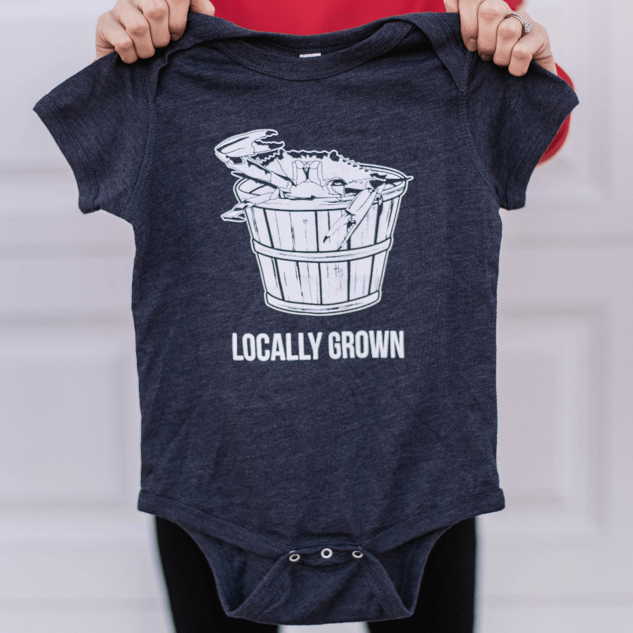 Locally Grown (Vintage Navy) / Baby Onesie - Route One Apparel