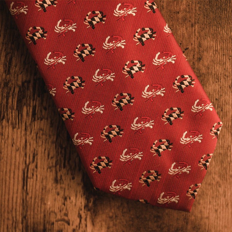 Embroidered Maryland Flag Crab (Red) / Tie - Route One Apparel