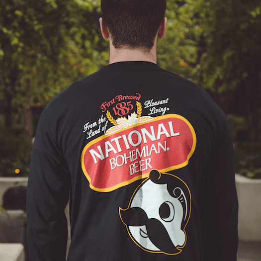 National Bohemian Beer Signature Classic (Black) / Long Sleeve Shirt - Route One Apparel