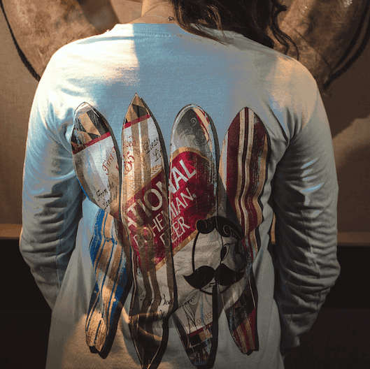 Natty Boh Can Surfboards (Chambray) / Long Sleeve Shirt - Route One Apparel