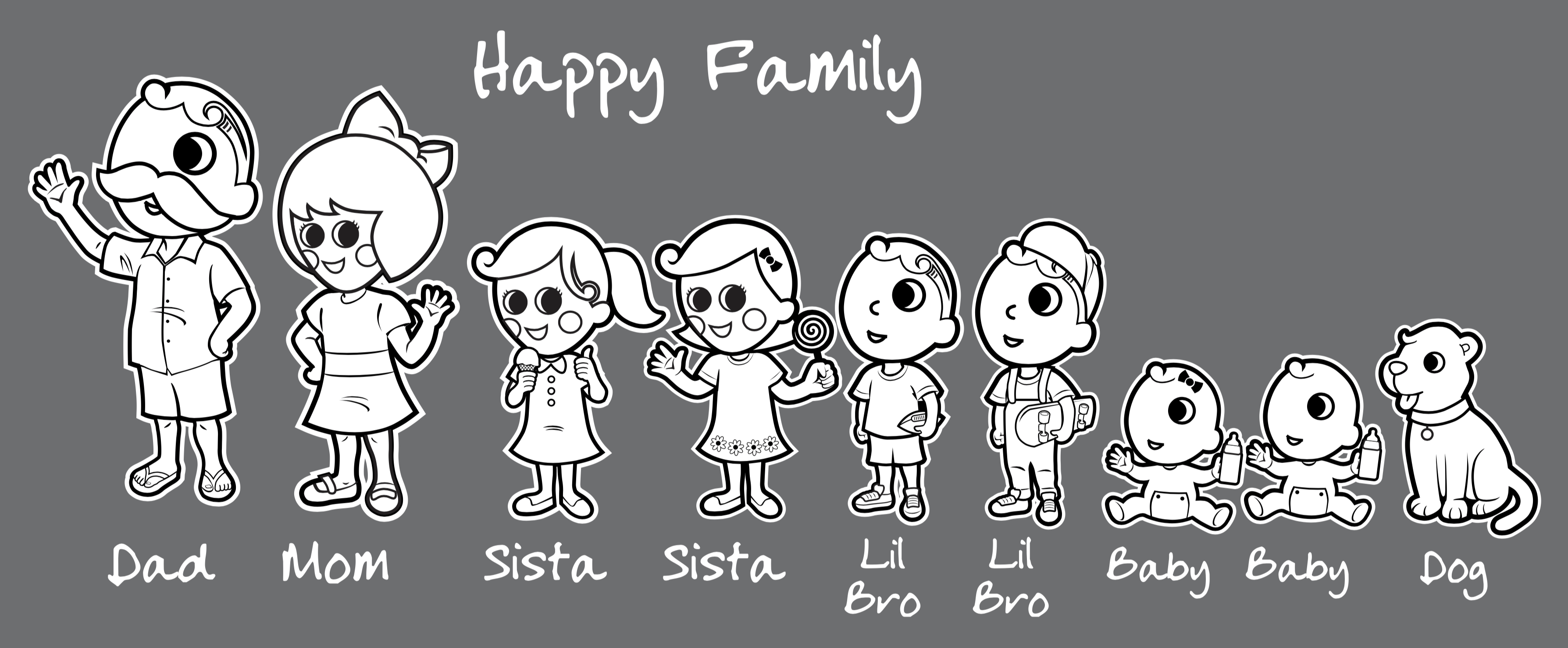 Bohtimore Happy Family / Sticker Set - Route One Apparel