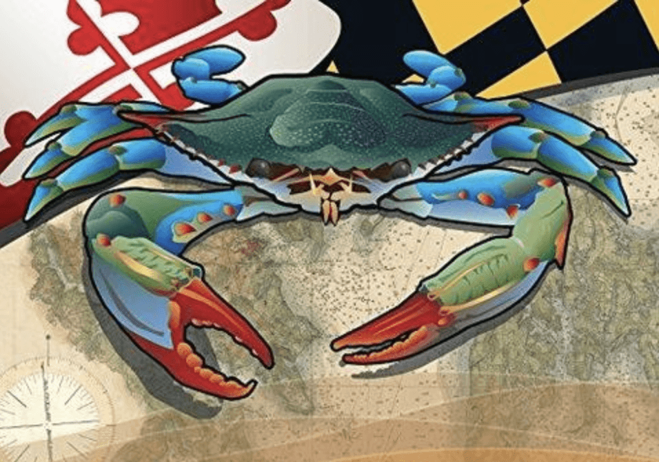 Maryland Blue Crab 7inX5in / Card - Route One Apparel