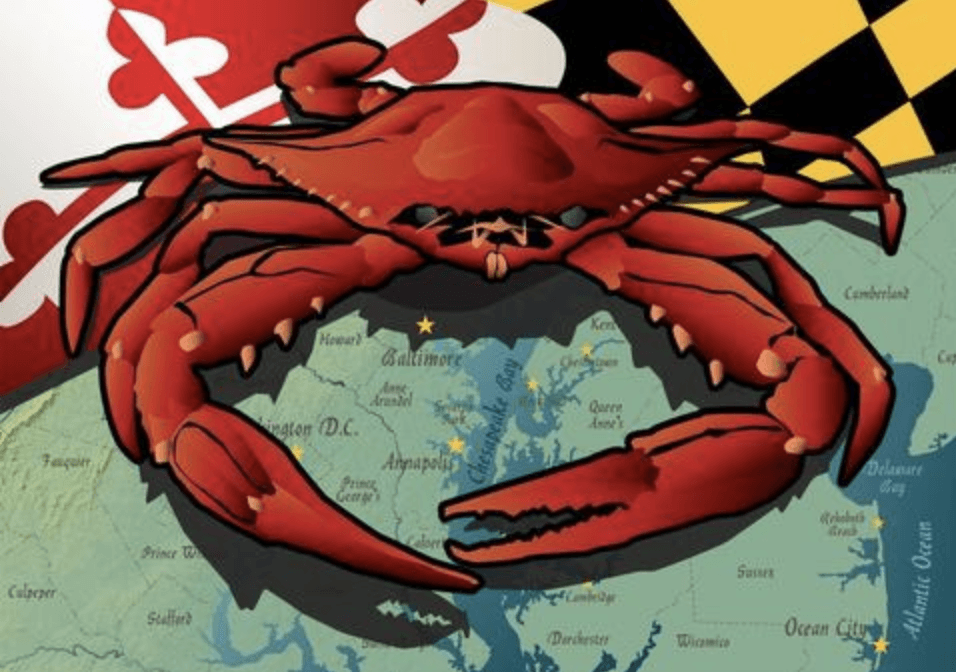 Maryland Red Crab 7inX5in / Card - Route One Apparel