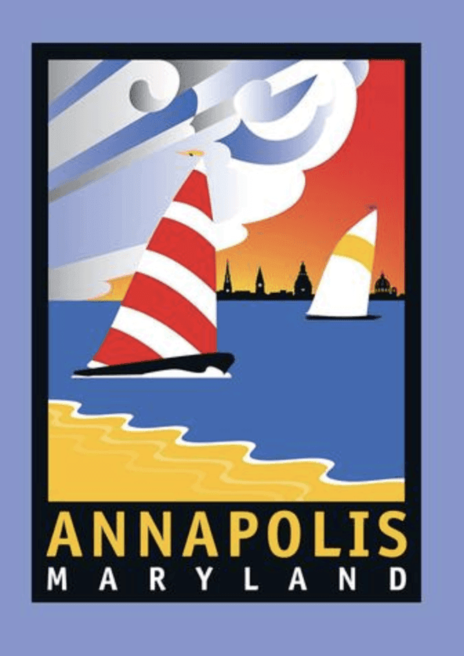 Annapolis Sails Notecard 5inX7in / Card - Route One Apparel