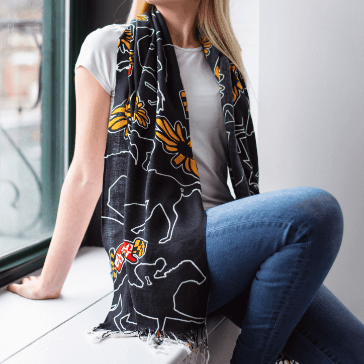 Maryland Horse Racing (Black) / Scarf - Route One Apparel
