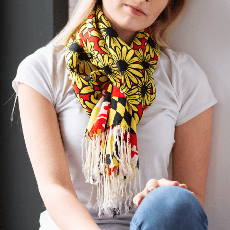 Black Eyed Susan Maryland Flag (Red) / Scarf - Route One Apparel