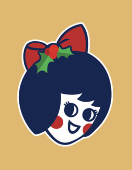 Utz Girl Logo with Holiday Bow / Sticker - Route One Apparel