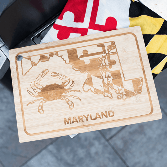 Crab and Maryland State / Bamboo Cutting Board - Route One Apparel