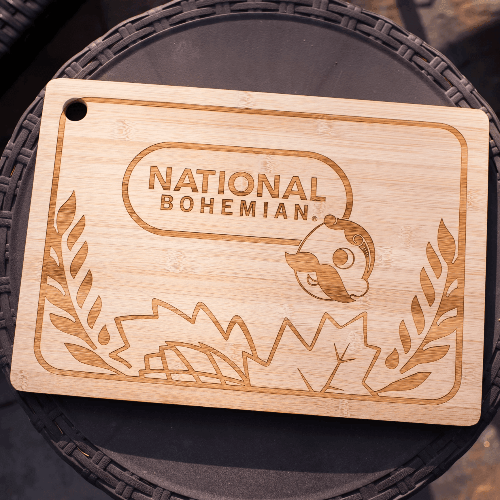 National Bohemian / Bamboo Cutting Board - Route One Apparel