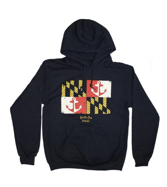 Maryland Nautical Flag (Midnight Navy) / Hoodie - Route One Apparel