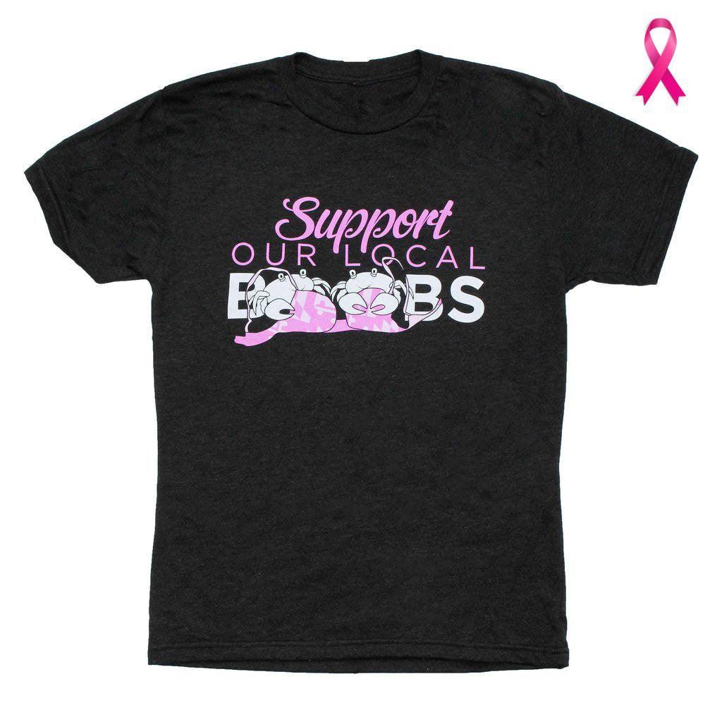 Support Our Local Boobs Crabby Bra (Vintage Black) / Shirt - Route One Apparel