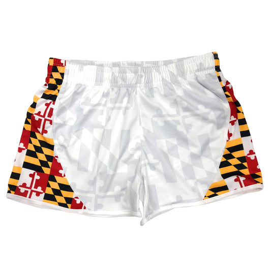 Maryland Flag Sides (Whitescale) / Running Shorts (Women) - Route One Apparel