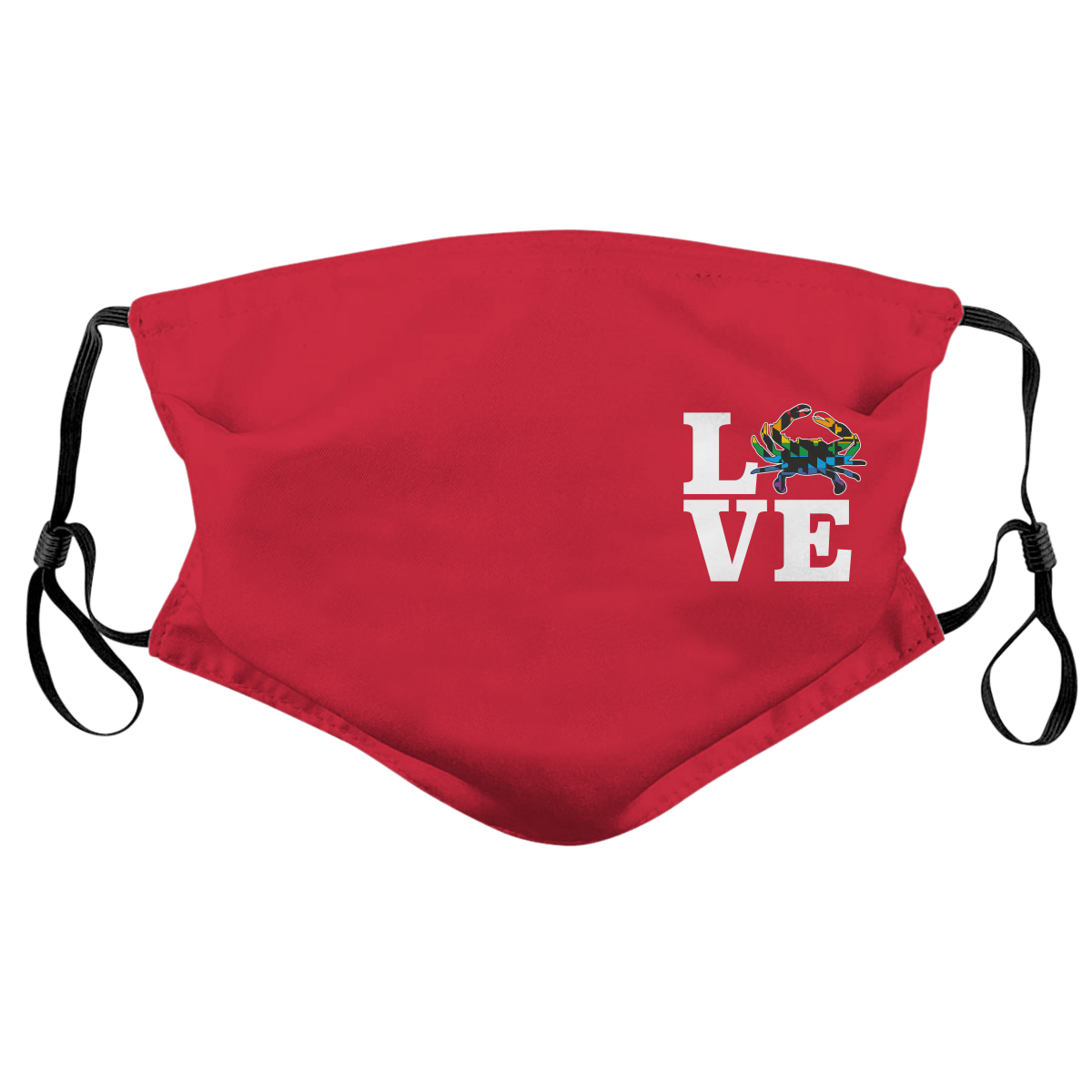 Side LOVE - Maryland Rainbow Crab (Red) / Face Mask - Route One Apparel