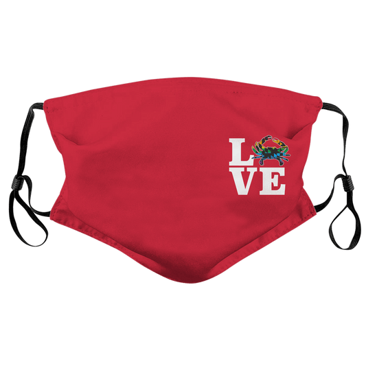 Side LOVE - Maryland Rainbow Crab (Red) / Face Mask - Route One Apparel