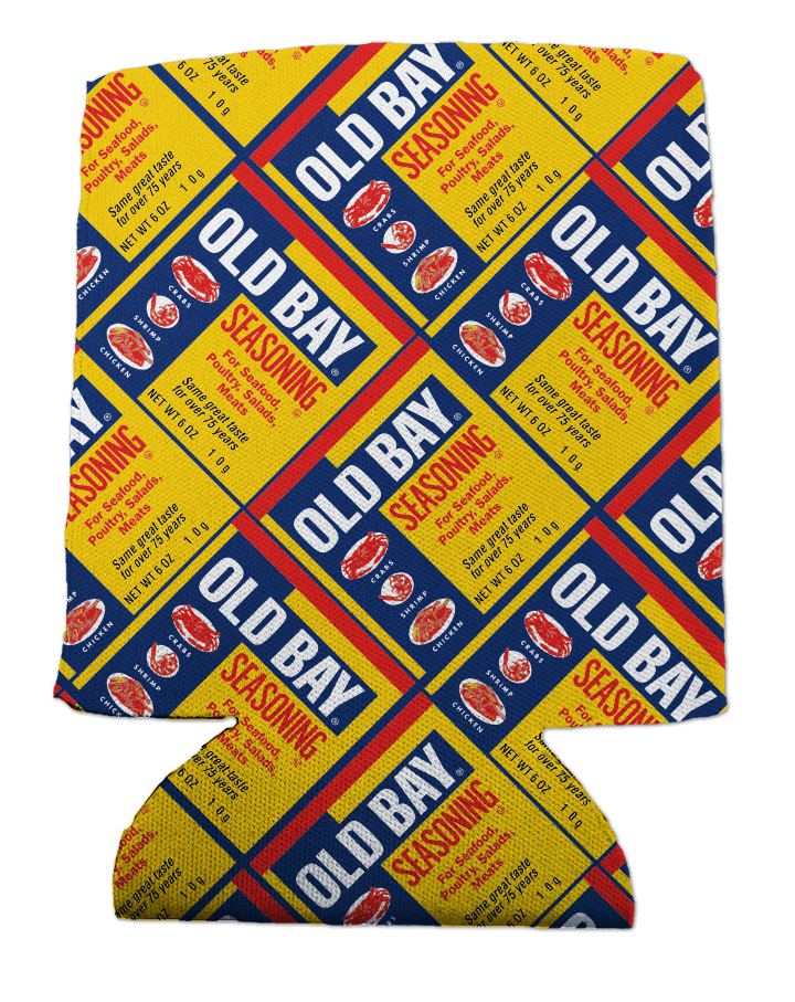 Flat Old Bay Can Pattern / Can Cooler - Route One Apparel