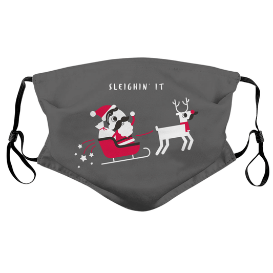 Sleighin' It (Grey) / Face Mask - Route One Apparel