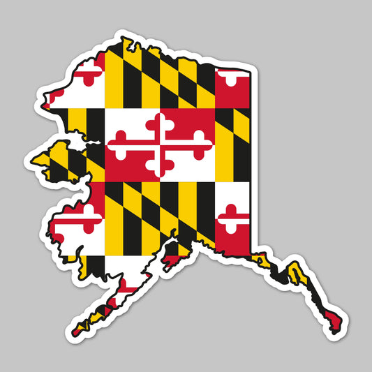 State of Alaska w/ Maryland Flag / Sticker - Route One Apparel