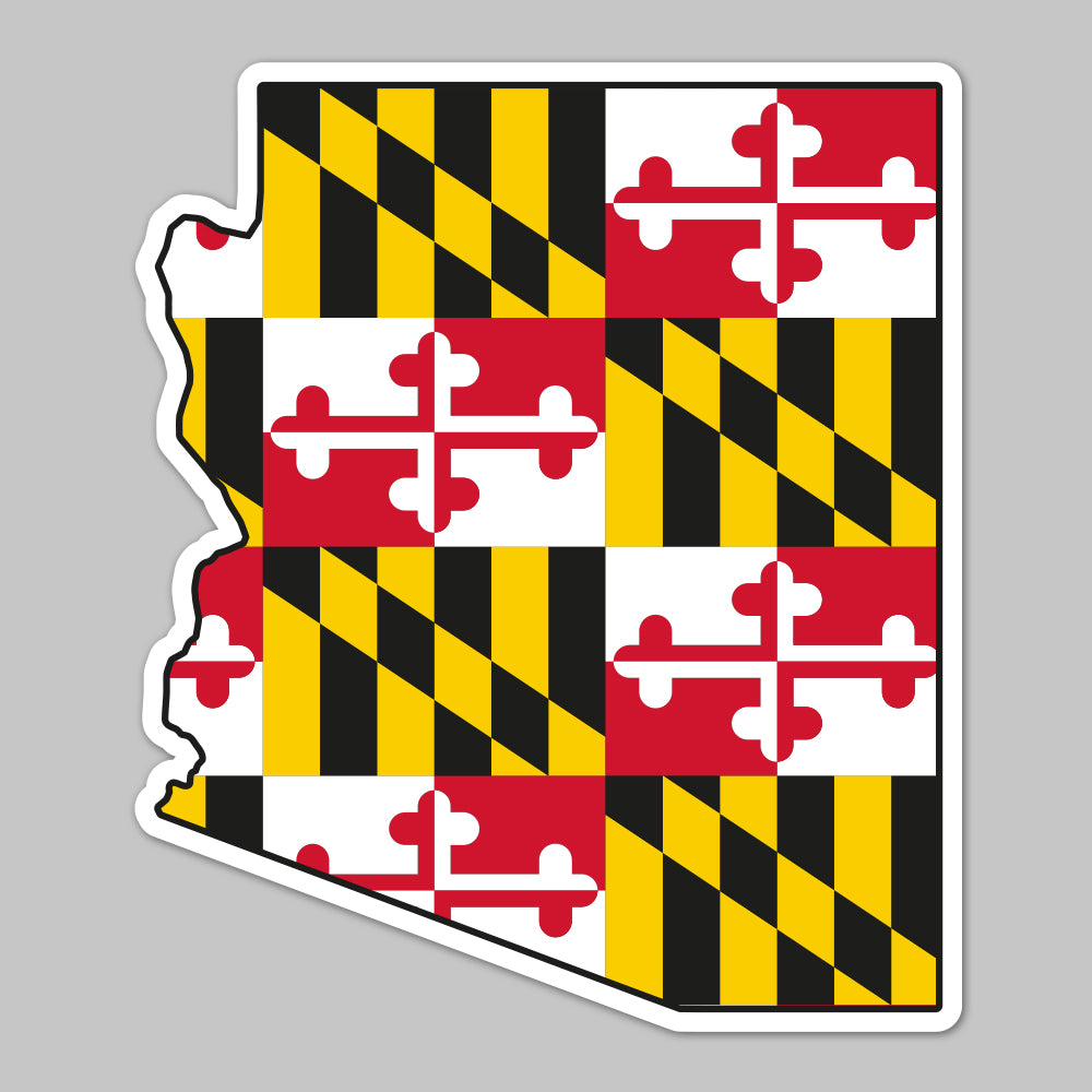 State of Arizona w/ Maryland Flag / Sticker - Route One Apparel