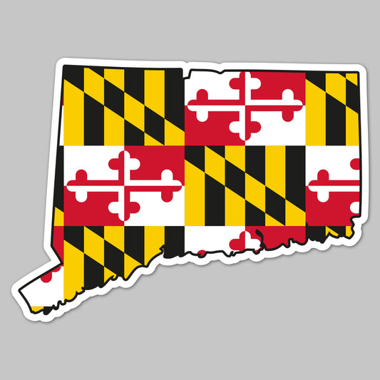 State of Connecticut w/ Maryland Flag / Sticker - Route One Apparel