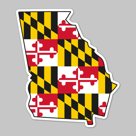 State of Georgia w/ Maryland Flag / Sticker - Route One Apparel