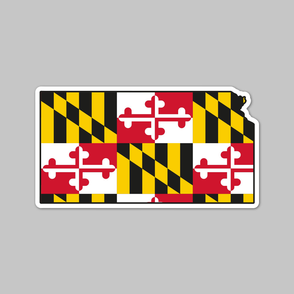 State of Kansas w/ Maryland Flag / Sticker - Route One Apparel