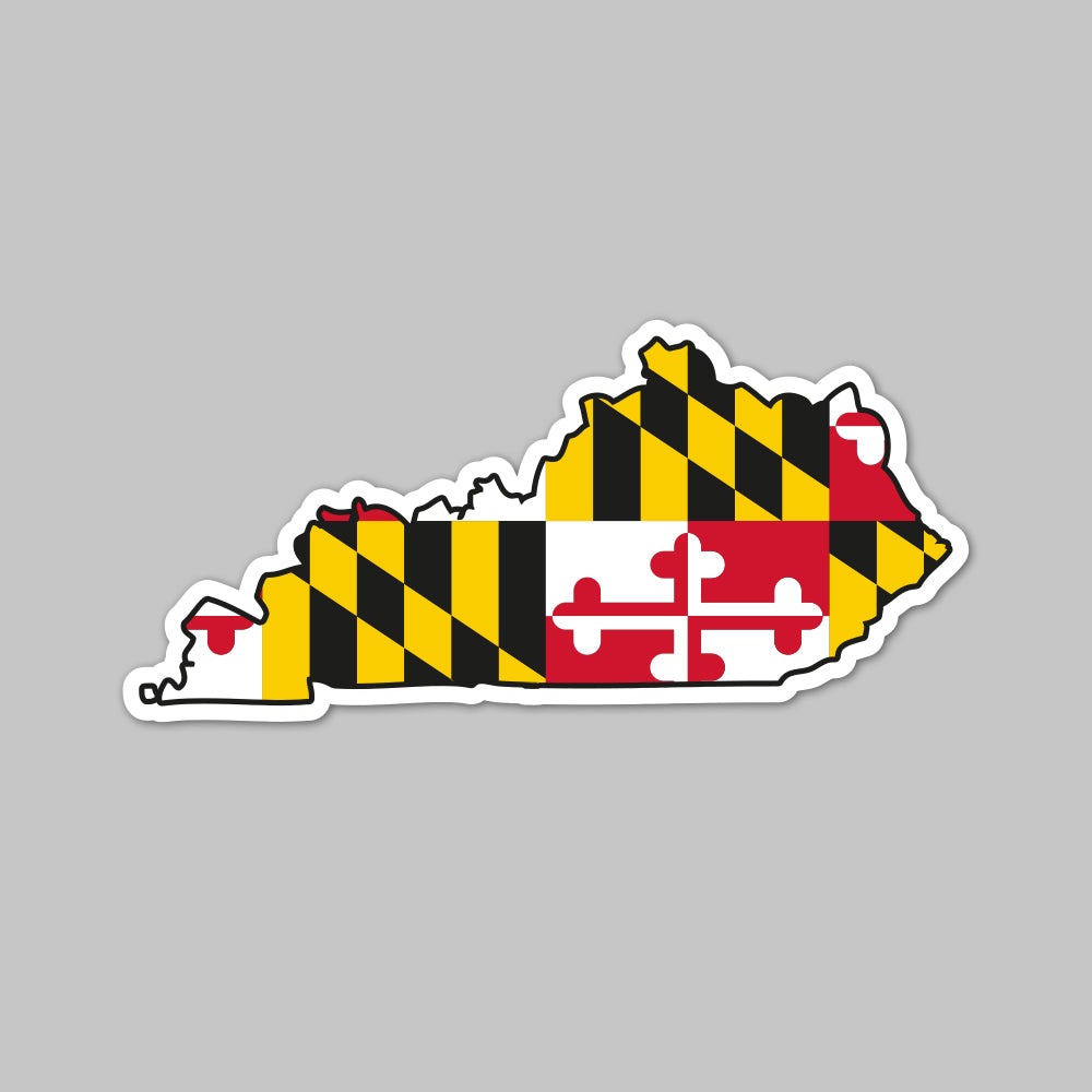 State of Kentucky w/ Maryland Flag / Sticker - Route One Apparel