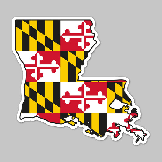 State of Louisiana w/ Maryland Flag / Sticker - Route One Apparel