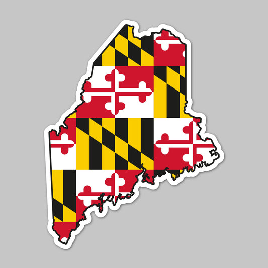 State of Maine w/ Maryland Flag / Sticker - Route One Apparel