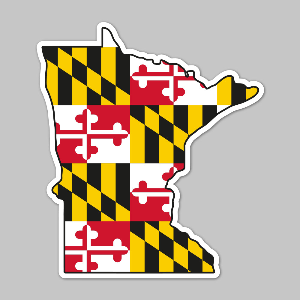 State of Minnesota w/ Maryland Flag / Sticker - Route One Apparel