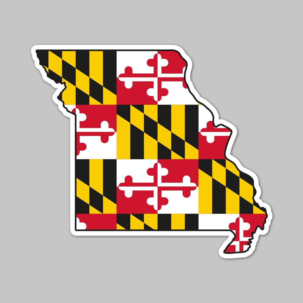 State of Missouri w/ Maryland Flag / Sticker - Route One Apparel