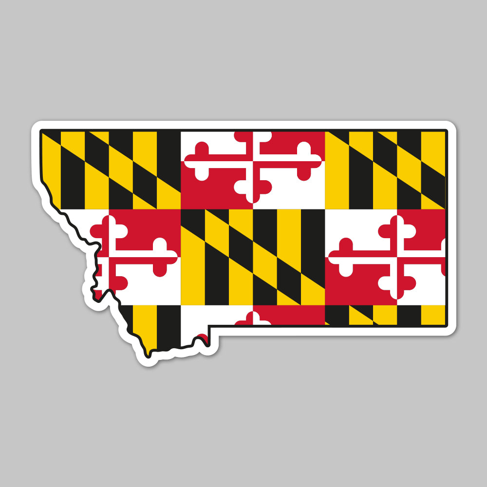State of Montana w/ Maryland Flag / Sticker - Route One Apparel