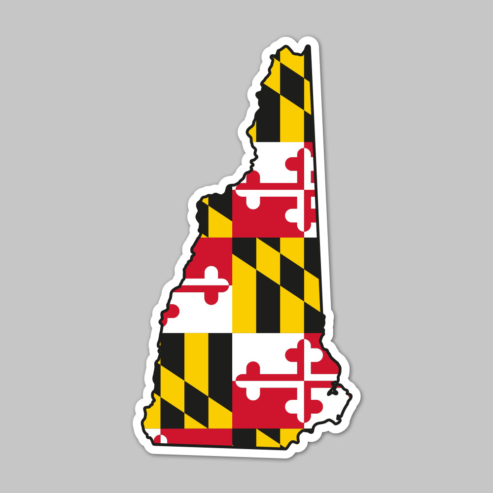 State of New Hampshire w/ Maryland Flag / Sticker - Route One Apparel