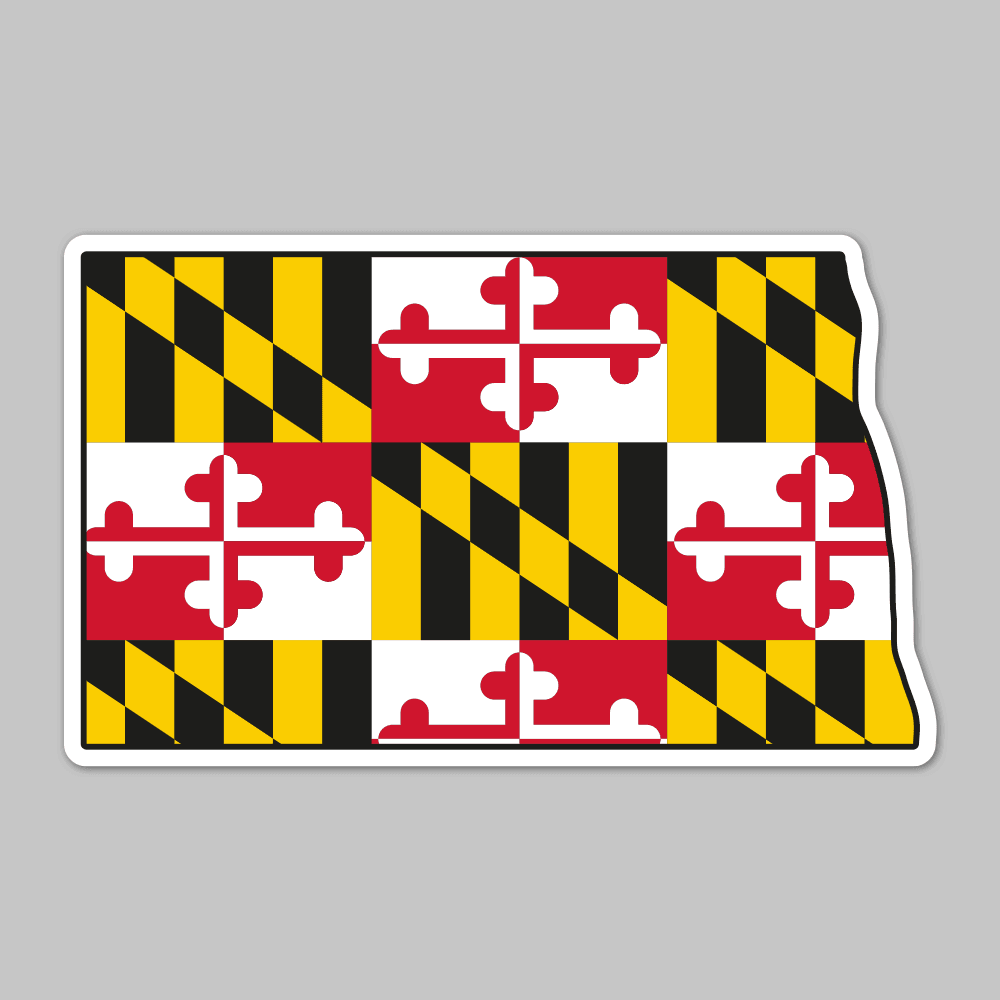 State of North Dakota w/ Maryland Flag / Sticker - Route One Apparel