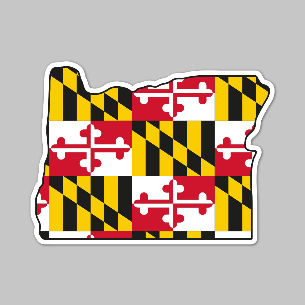 State of Oregon w/ Maryland Flag / Sticker - Route One Apparel