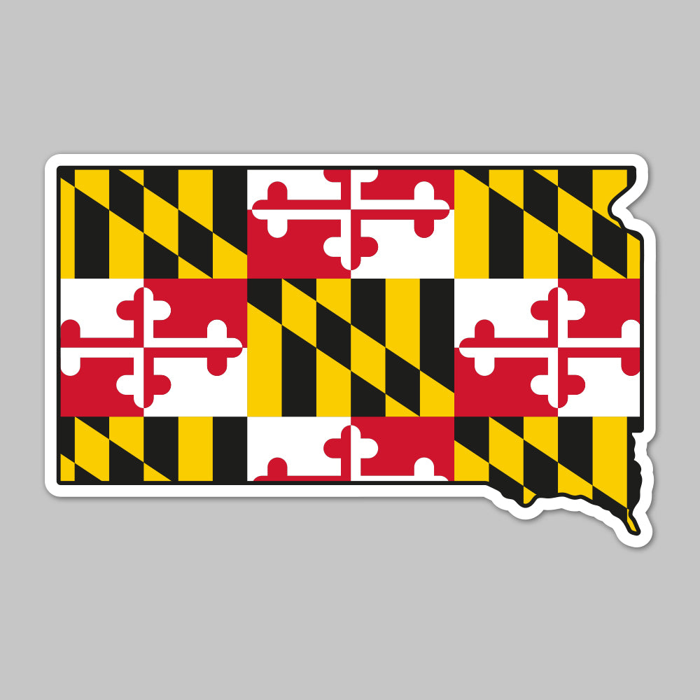 State of South Dakota w/ Maryland Flag / Sticker - Route One Apparel