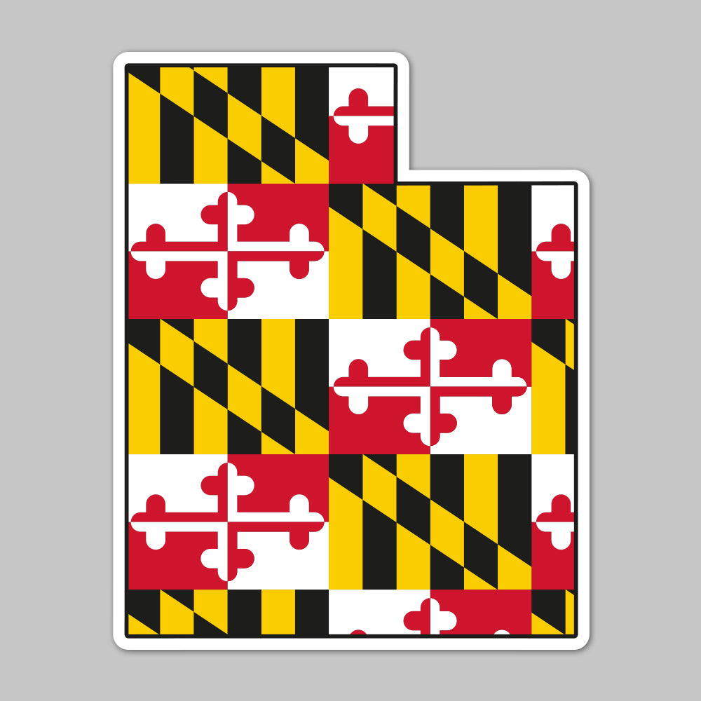 State of Utah w/ Maryland Flag / Sticker - Route One Apparel