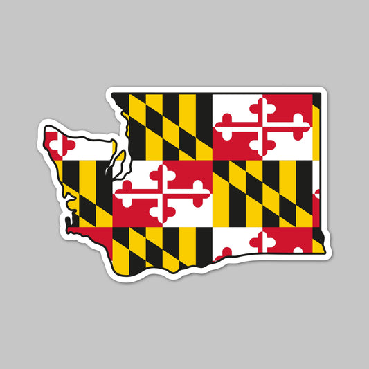 State of Washington w/ Maryland Flag / Sticker - Route One Apparel
