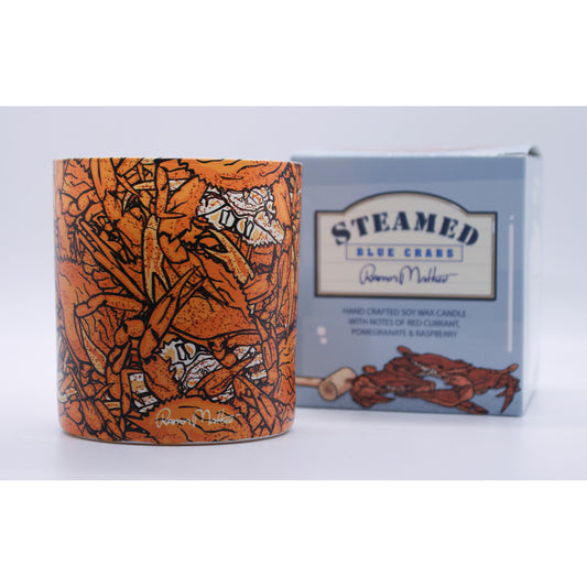 Steamed - Blue Crabs Design (8 oz) / Boxed Candle - Route One Apparel