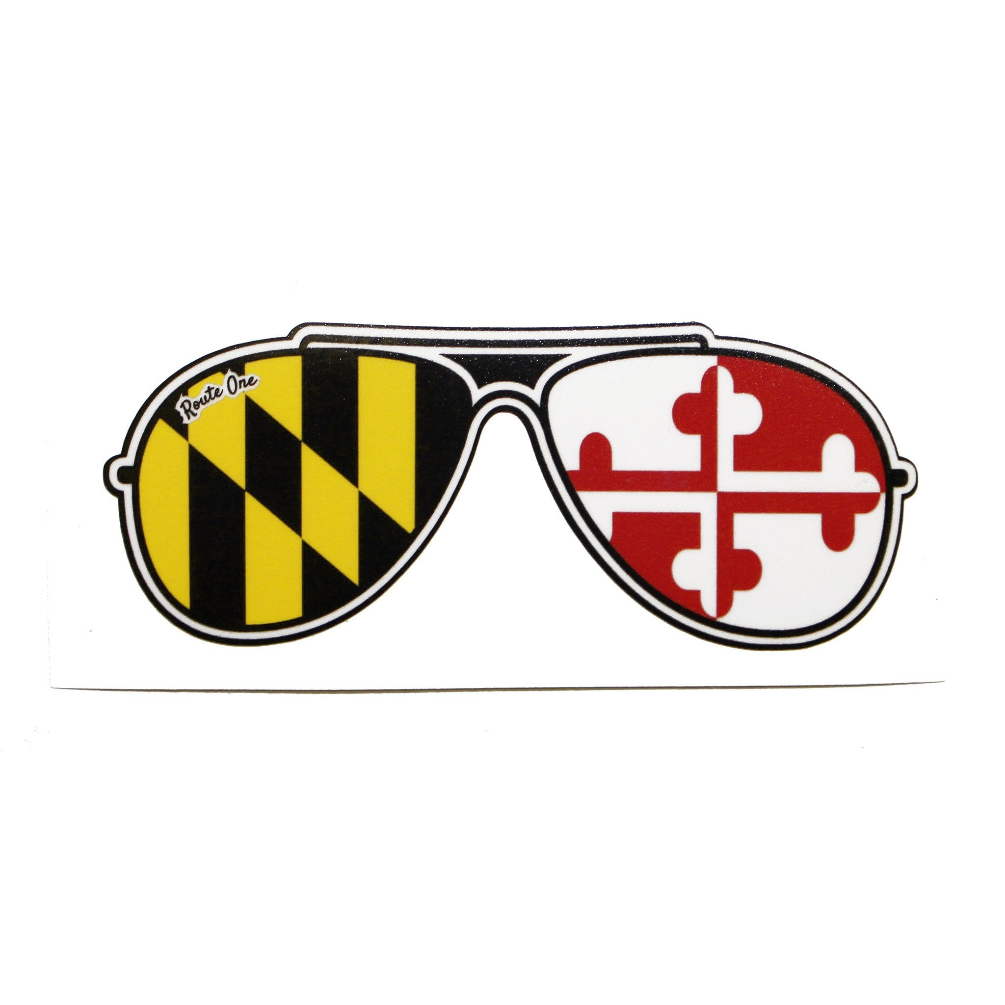 Maryland Flag Aviator Shades / Sticker - Route One Apparel