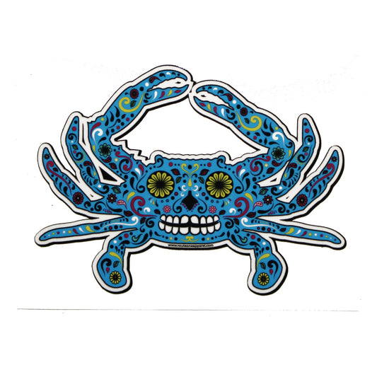 Sugar Skull Crab (Blue) / Sticker - Route One Apparel
