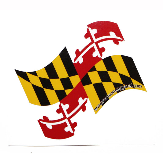 Waving Maryland Flag  / Sticker - Route One Apparel