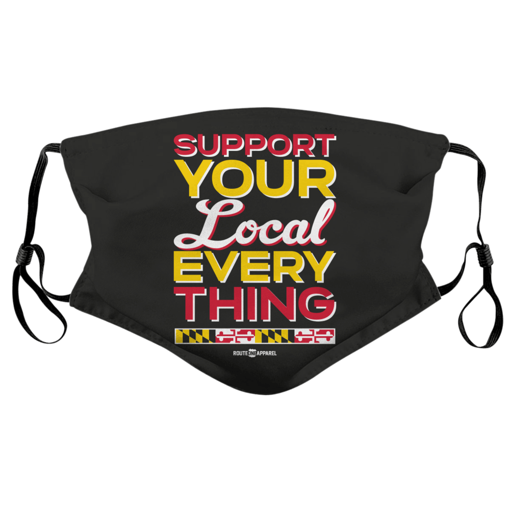 Support Your Local Everything (Black) / Face Mask - Route One Apparel